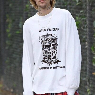 Skull in the Trash Cotton Long Sleeve Tee
