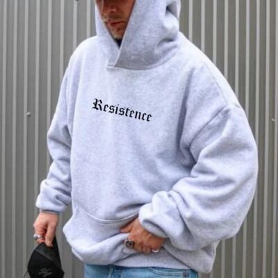 Resistence Men's Fleece Light Grey Hoodie