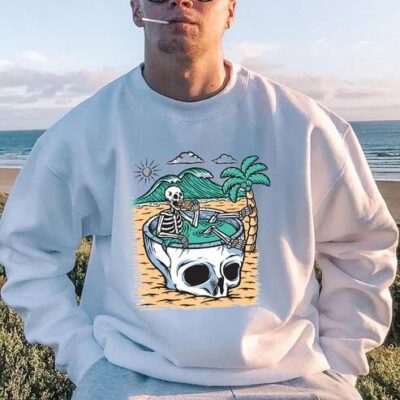 Skull on Vacation Men's Sweatshirt
