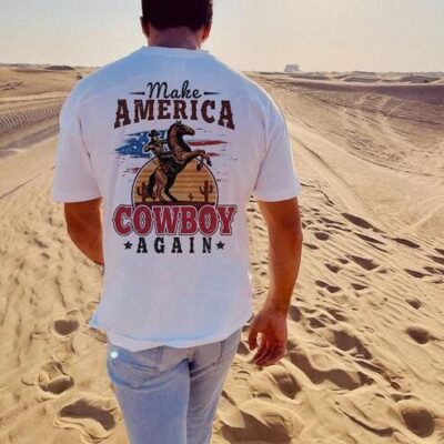 Cowboy Print Men's Cotton Tee