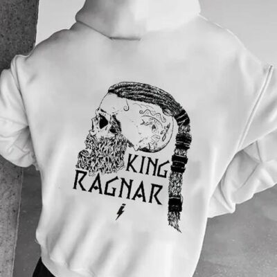 Viking Culture Print Fleece Hoodie