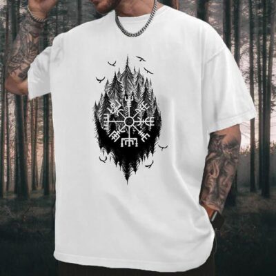 Viking Runes and Eagles Print Men's T-shirt