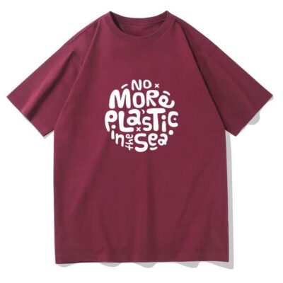 No More Plastic Men's Letter Print Oversized T-shirt