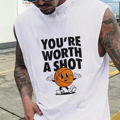 Basketball Lover Worth a Shot Men's Inspirational Tank Top