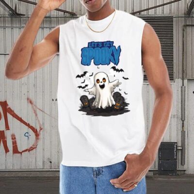 Spooky Halloween Ghost Men's Cotton Tank